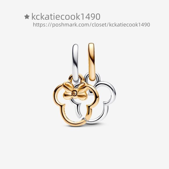 Pandora Disney Mickey Mouse & Minnie Mouse Splittable Dangle Charm - Picture 2 of 5